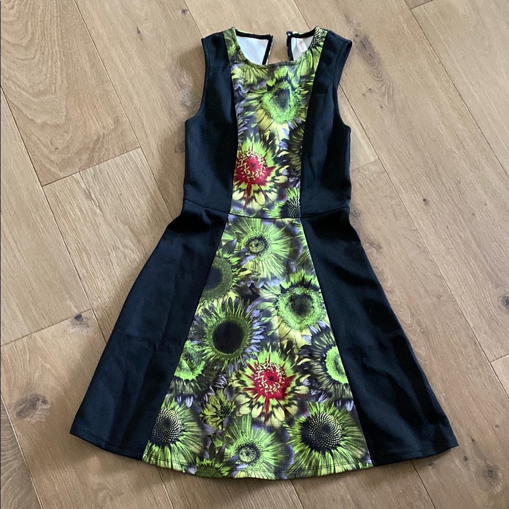 Xhilaration Black and Floral Mini Dress